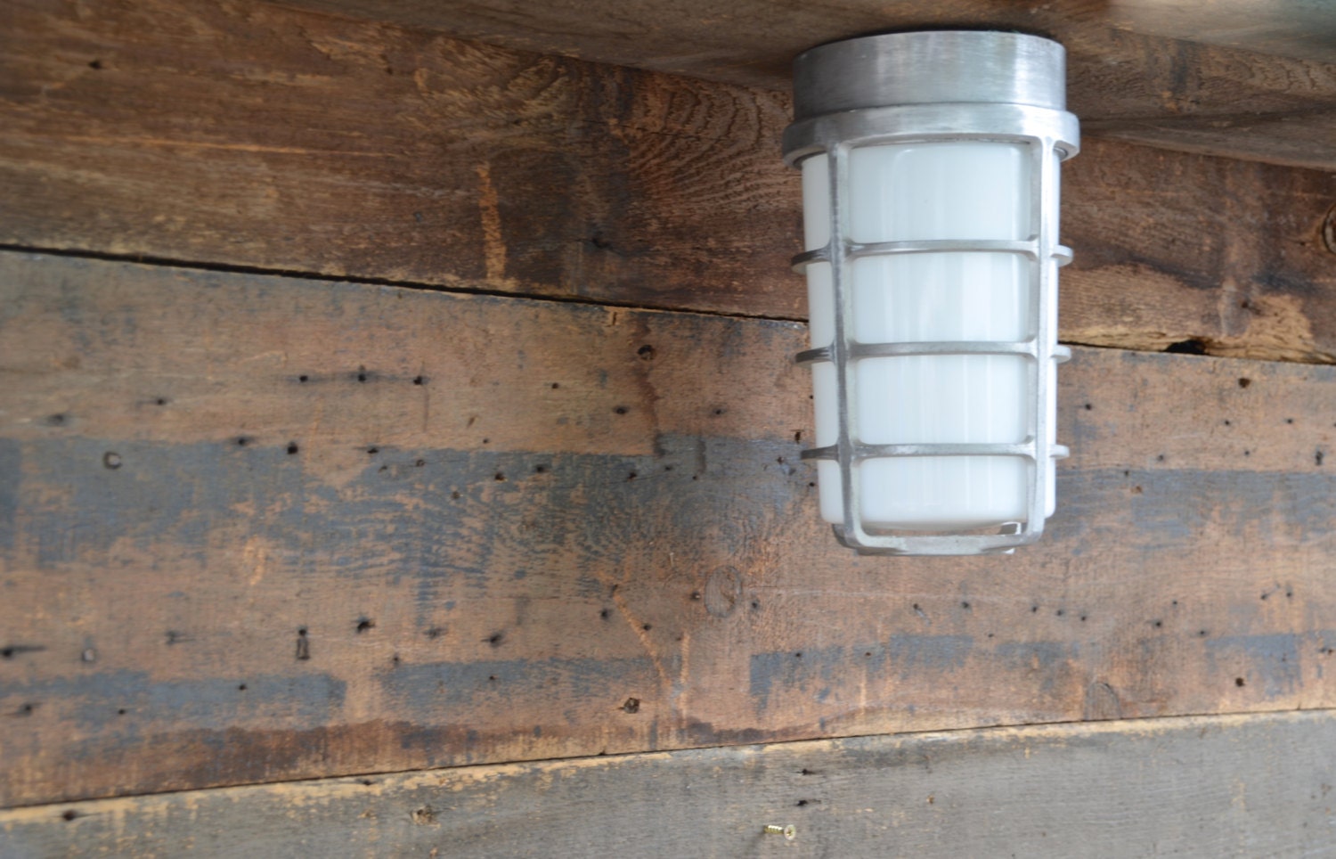Vintage Industrial McPhilben Explosion Proof Cage Lights, Newly Wired