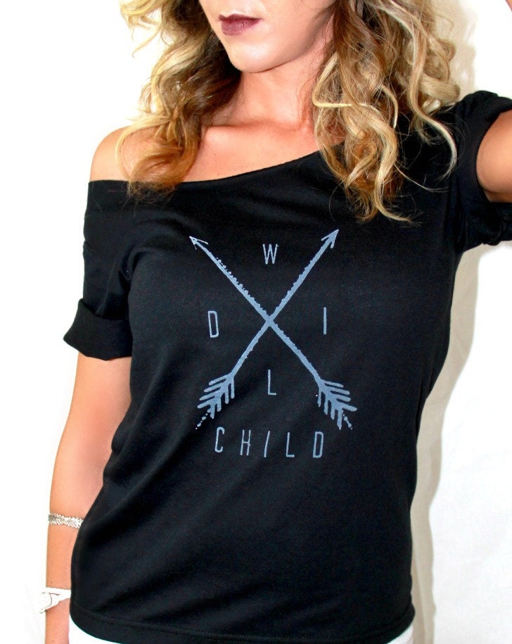FREE SHIPPING- Wild Child, Off Shoulder Shirt, Hipster Style shirt, Teen girls, women off shoulder top