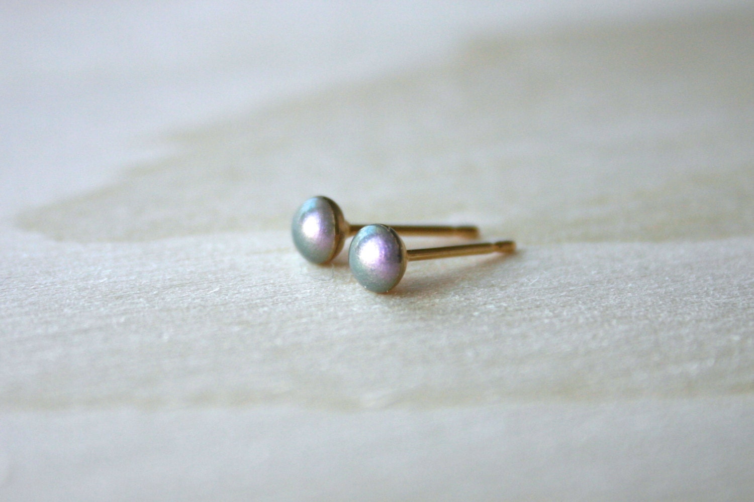 Tiny Pearl Studs - 1.5mm-4.5mm, Seven Sizes: Grey
