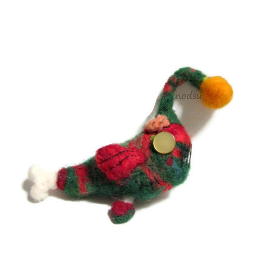 zombie angler fish Needle felted creepy creature weird deep sea animal toy