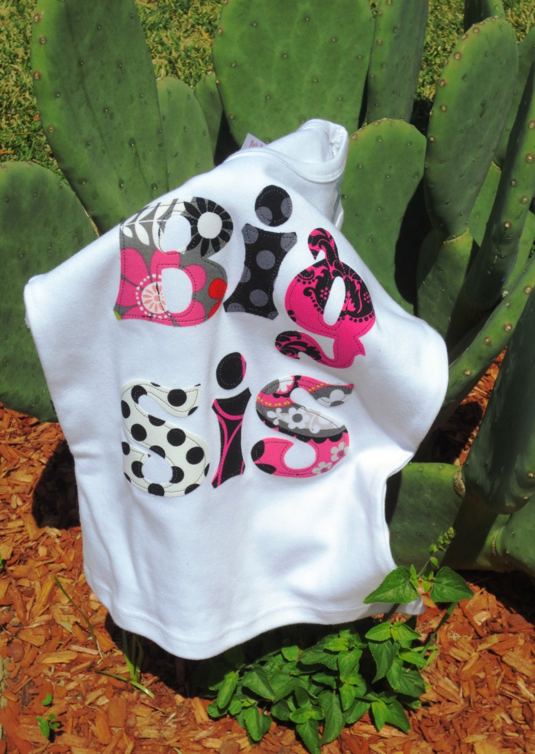 Big Sister Shirt...Big Sis, Mid Sis, Lil Sis...Pink & Black Sister Shirt Long or Short Sleeved- 0-3m to 8 years