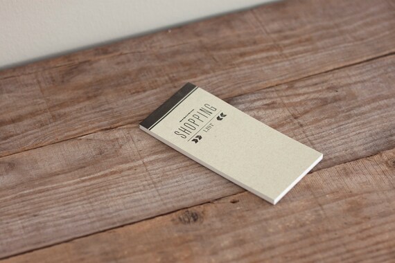 notepad SHOPPING list - olive green- letterpress printed SHO7001G