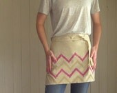 SALE / Roam Fuchsia & Taupe Cafe Apron