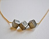 fools gold pyrite gold necklace - all that glitters