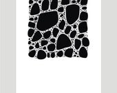 Abstract black and white art Large format ink drawing Modern home decor Black home decor