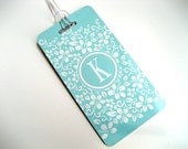 Luggage Tag - Tiffany Blue Custom Monogram Luggage Tag - Personalized Luggage Tag - Tiffany Blue Travel Tag - Your Monogram