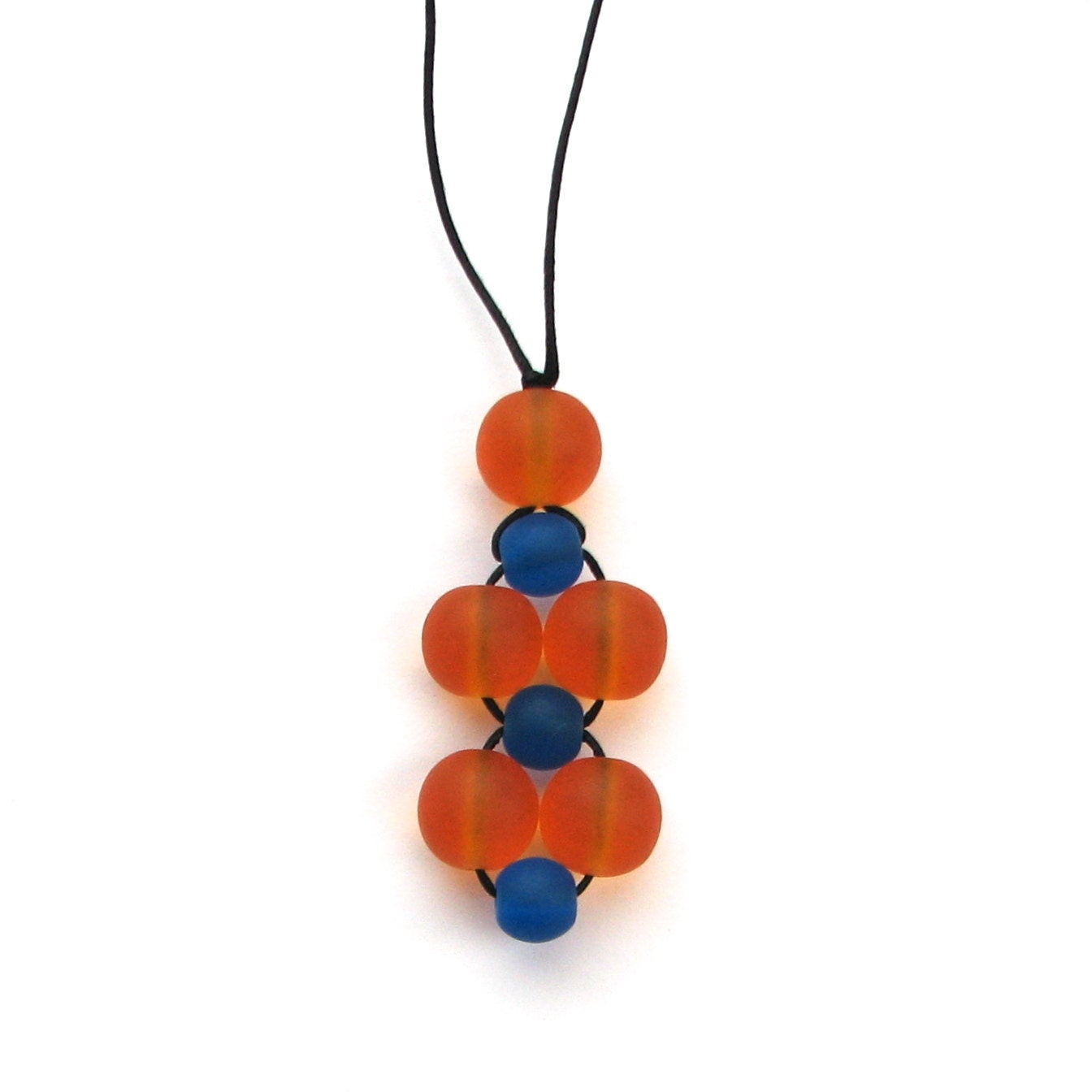 Resin Nursing Necklace/ Breastfeeding Necklace - Blue and Tangerine Orange