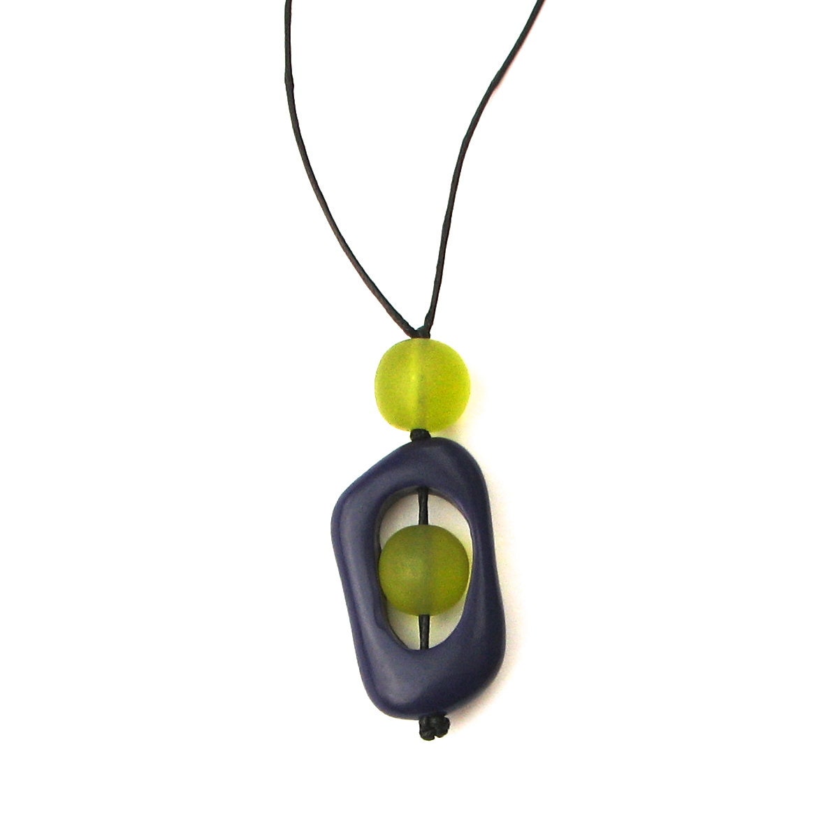 Resin Nursing Necklace/Breastfeeding Necklace - 'Twiddle Buster' Pendant - Deep Purple and Chartreuse Green/ Tender Shoots
