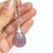 Mauve Drop Stone Pendant, Wire Wrapped Indian Agate Stone Necklace, Pink and Purple Stone Pear Shaped Necklace, Canadian Jewellery