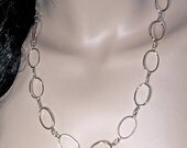 Sterling silver Necklace - large link -  Modern - Jewelry - High End - One of a kind - Gift -