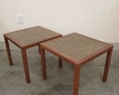Mid Century Pair Gordon Martz Tile Side Tables