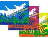 Detroit-Superior Bridge (CMYK Variations, 3-Layers) - Screen Print (on white Bristol) 11'' x 14''