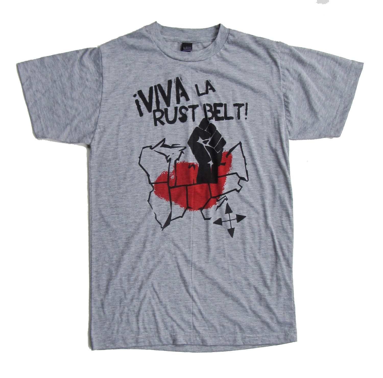 SUPER SOFT Vintage Feel Unisex Heather Grey Tee - Viva La Rust Belt