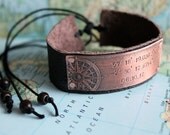 Co-ordinate Location Bracelet Longitude Latitude Leather Cuff Date