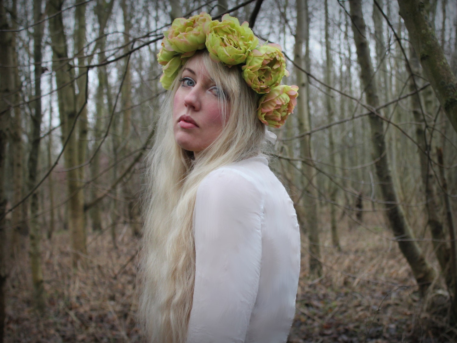 Lana Del Ray Green Flower Crown