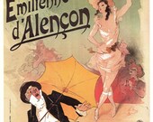 Folies-Bergere. Vintage French Poster. 9.5" x 13.5" Double-Sided.