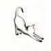 Stretching Cat / watercolor print / grey / Cat / Minimal black and white / Archival