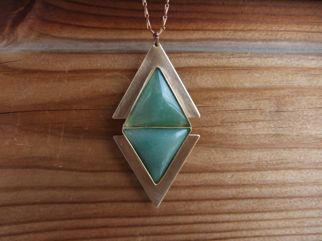 Green Aventurine Triangle Necklace