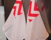 BACKORDERED The Original Snap to Hang Flour Sack Kitchen Towel in Red from Summer Chevron Collection