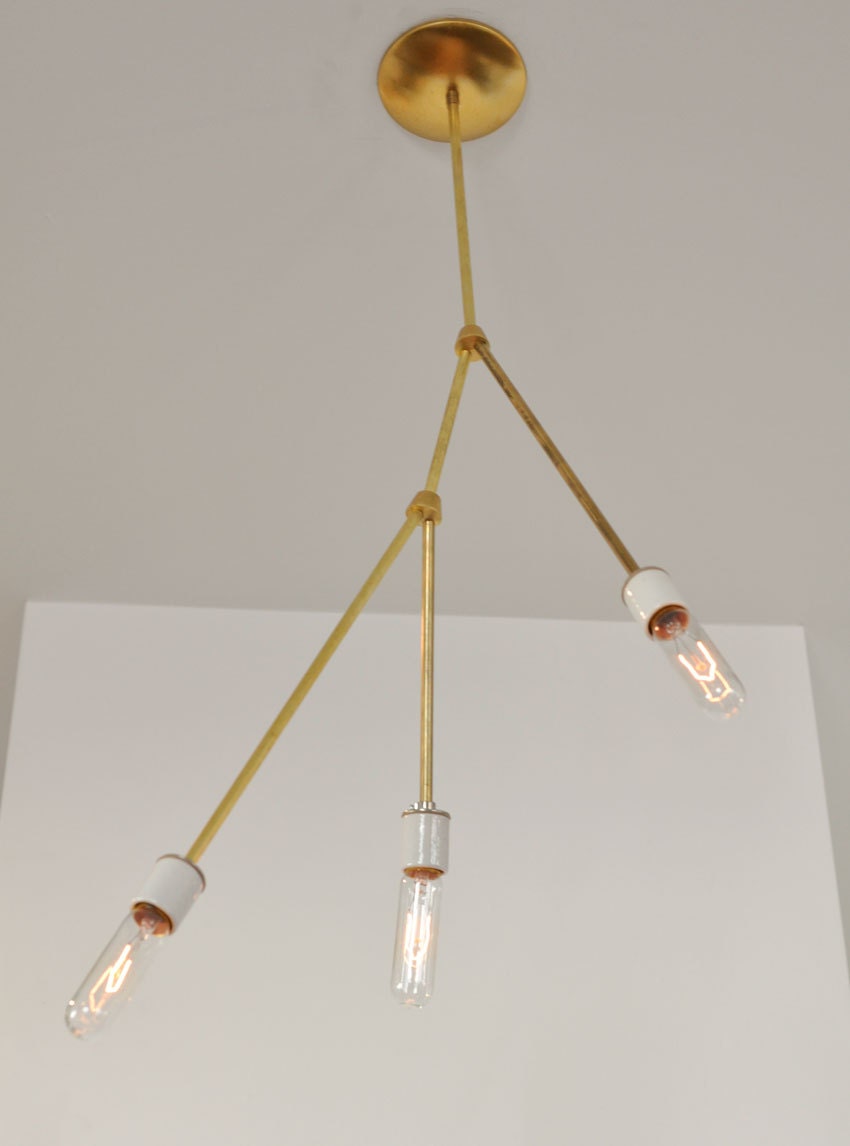 Tripod Brass Industrial Chandelier - Steampunk