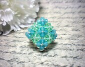 The Elizabeth- Chrysolite and Chrysolite Opal  Swarovski Crystal pillow Top Cocktail Stretch Ring