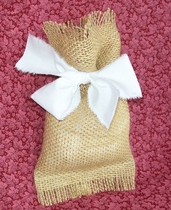 100 Burlap White Ties Wedding Party Favor Gift Bags Country Rustic