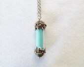 Doctor Who Inspired Tardis Core Necklace - Geekery - BBC - Police Box - Teal - Tube - Teacher - Graduation - Summer - Student