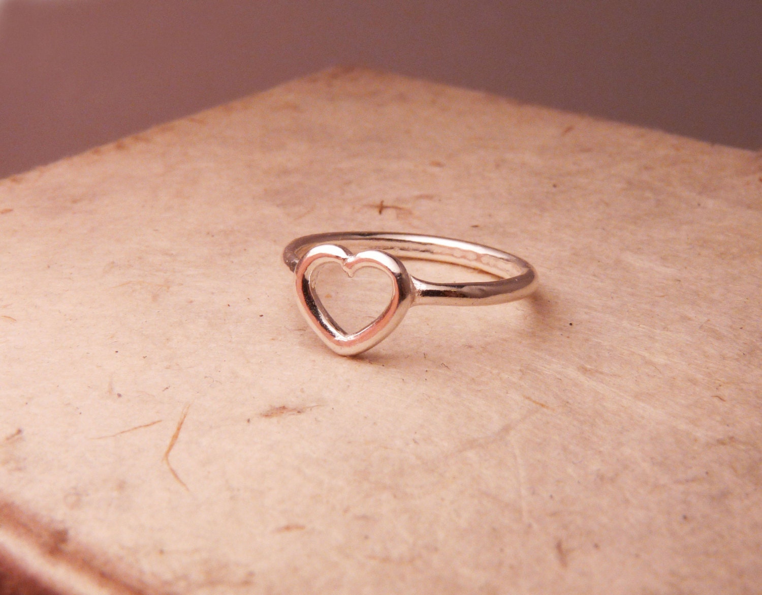 Silver Open Heart Ring (Pure Silver Ring)