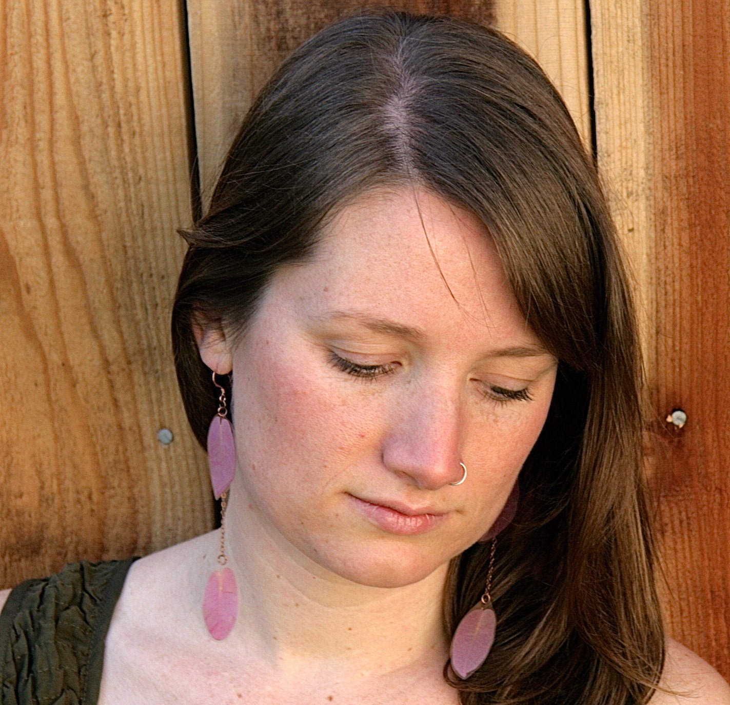 Light Pink Bougainvillea Pressed Flower Petal Earrings