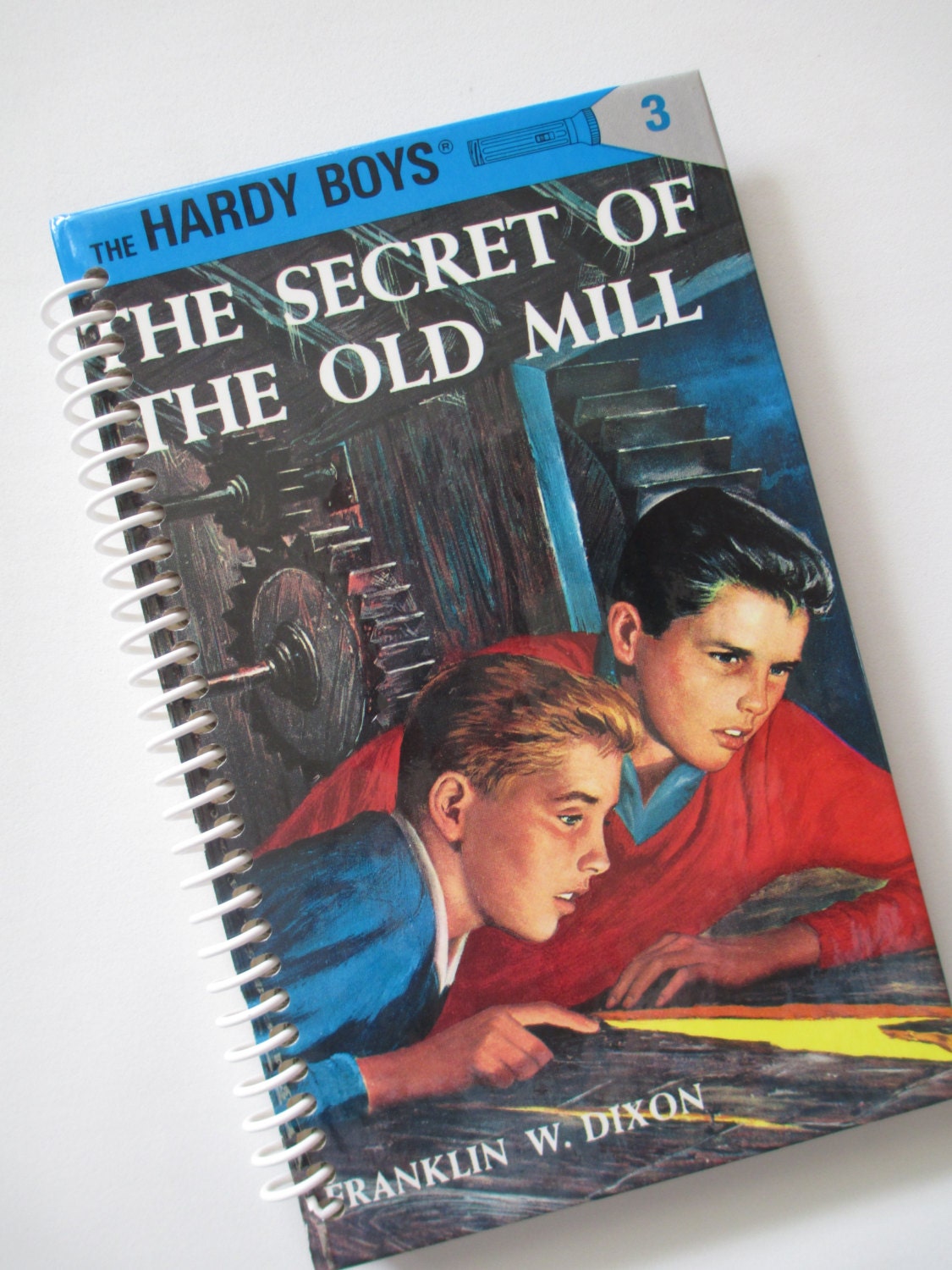 HARDY BOYS book journal notebook Recycled  Spiral Bound - The Secret of the Old Mill  Franklin Dixon