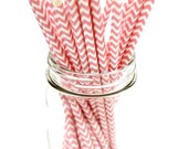 PINK CHEVRON Stripe Straws-cake pop sticks-pink chevron straws-chevron stripe straws-chevron paper straws-25 count Il_170x135