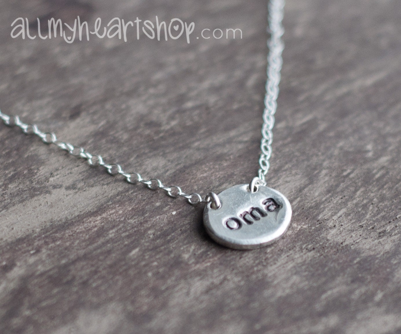 Simple Fine Silver Oma Pebble Necklace - Mother's Day Gift