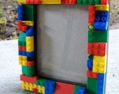 Rainbow Red Yellow Blue and Green Lego 5 x 4  Inch Frame