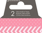 Pebbles Basics Dot & Chevron Washi Tape - Begonia