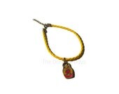 Braided Anklet plaited anklet etsy uk yellow summer Russian doll china doll etsy jewellery
