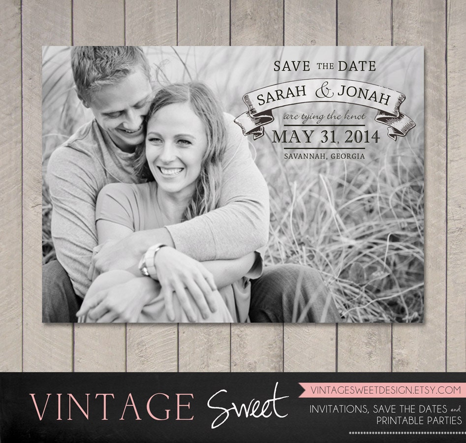 Save the Date Card / Magnet (Printable) by Vintage Sweet