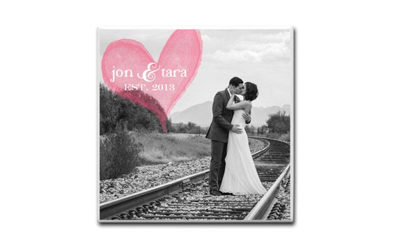 Heart Trivet, Personalized with Mr. & Mrs. Names and EST Date
