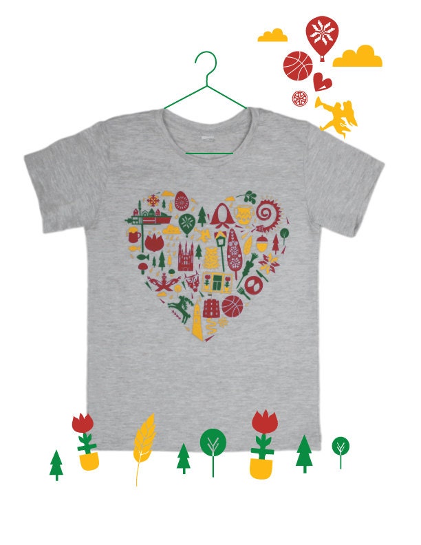 Lithuania In My Heart Kids Tshirt - Lithuanian souvenir - gift idea for Children / Kids / Girls / Boys / Girl / Boy