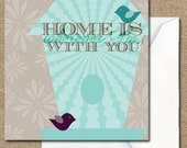 home is wherever i'm with you love wedding valentine anniversary card