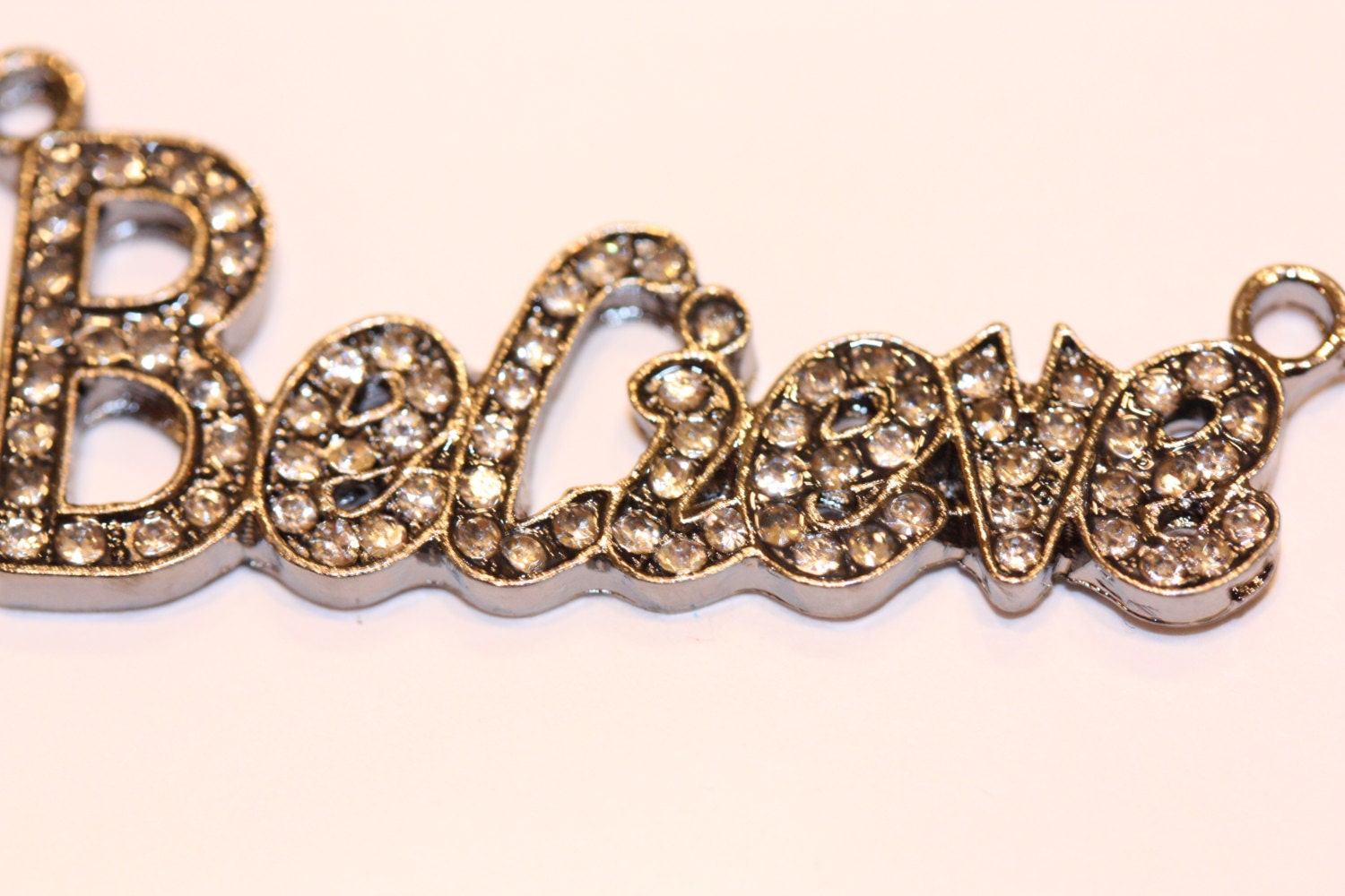Gunmetal Believe Rhinestone Connector Basketball Wives