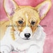 Corgi dog painting 5x8 print from original watercolor painting pet portrait wall art pet paintings earthspalette