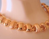 Vintage MONET Textured Goldtone Chunky Choker Necklace
