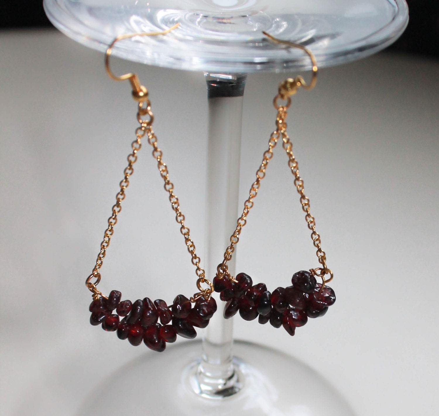 Garnet Chip Earrings
