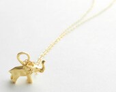 Vermeil Lucky Elephant necklace with 14k gold filled chain.