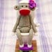 Personalized/Custom Sock Monkey Potty Training Trophy, Polymer Clay by Creative Contours