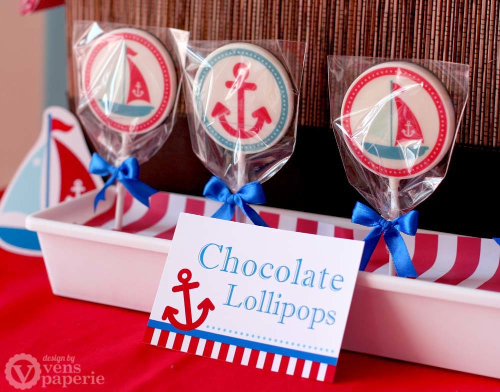 Nautical Birthday Party - DIY PRINTABLE BLANK Food Label - Instant Download - PS826CA1f