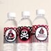 Red Pirate Birthday Party - DIY PRINTABLE Water Bottle Drink Label - Instant Download - PS831CA1g