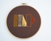 Embroidery Hoop Art - lines - 6 inch