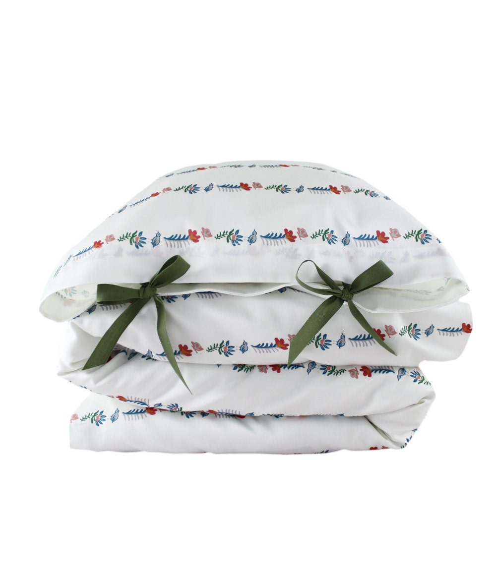 ORGANIC Toddler Bedding set - Garden Stripe