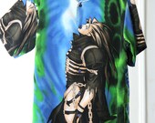 Beautiful 90s Manga / Anime Button Up Short Sleeve Shirt